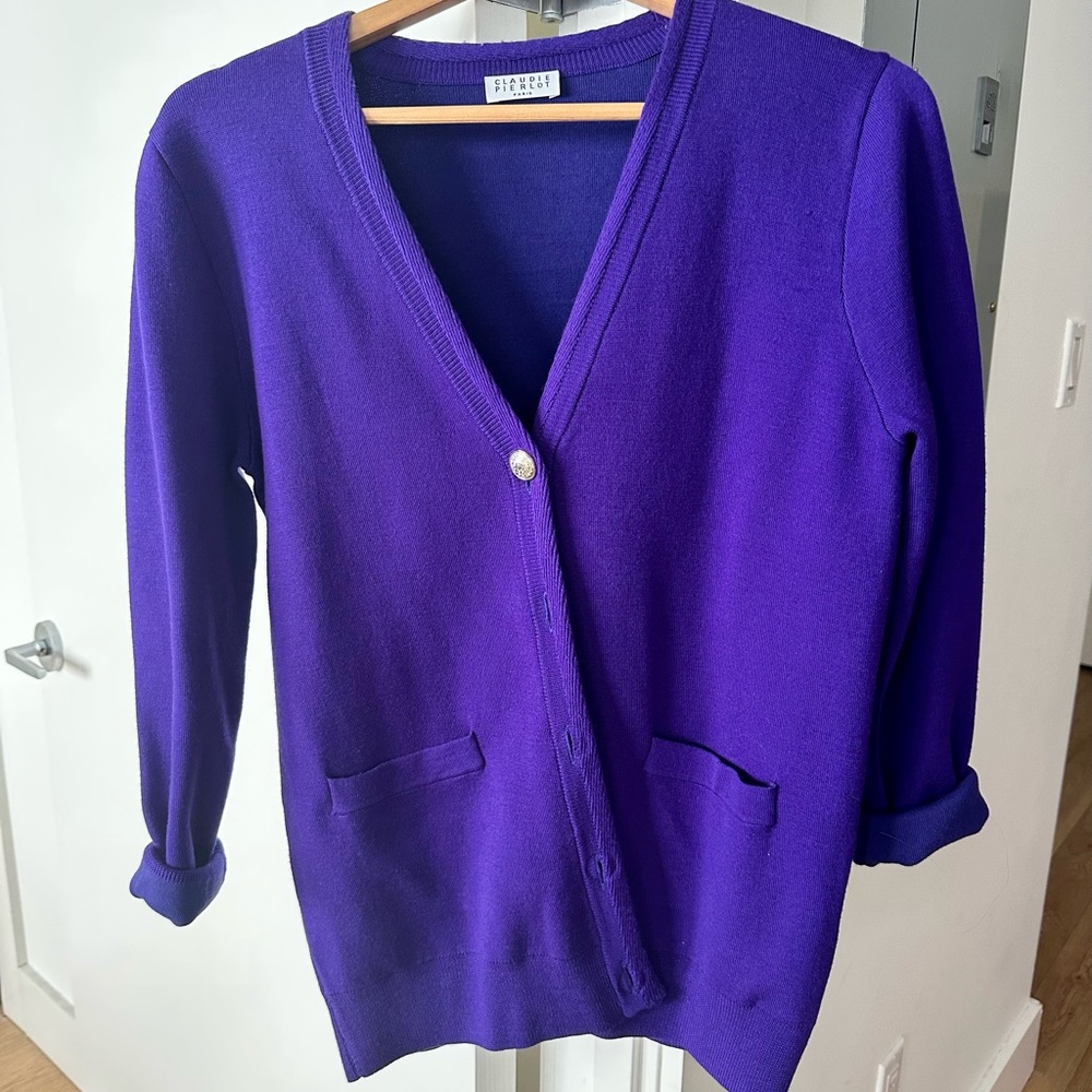 Beautiful deep purple cardigan Claudine Pierlot